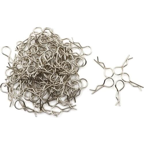 100pcs 1:10 Universal Scale Bend Body Clips Pins Sliver Black Buggy Shell RC Car Parts For Redcat HPI Himoto HSP Truck