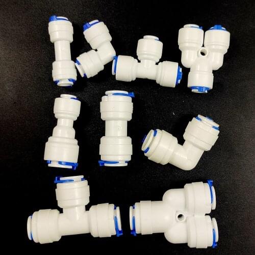 1/4" 1/2" 3/4" 1/8" OD Hose Tube Plastic Pipe Quick Connectors RO Water Purifier Fittings Reverse Osmosis System Fast Joint