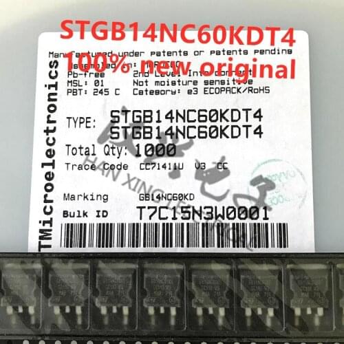 10PCS-50PCS STGB14NC60KD STGB14NC60KDT4 TO-263 100% new original