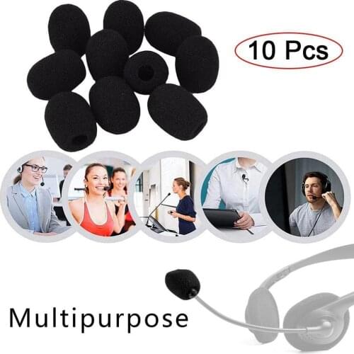 10PCS Microphone Windscreen Sponge Cover Headset Mic For Gooseneck Protective Meeting Foam Cover Cap Mic R2W1
