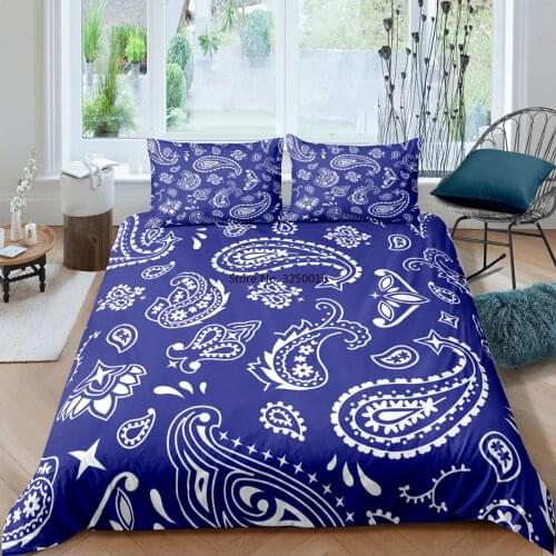 2/3pcs Paisley Bandana Printed Duvet Cover Bedding Sets with Pillow Case Luxury Bedspread Single Full Queen King Size