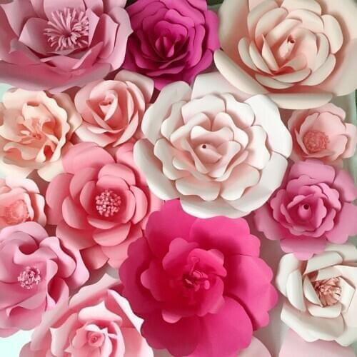 30cm,40cm,Artificial Large Rose,DIY Handmade Paper Flowers For Wedding Party Event Decorations, Paper Flower Backdrop Wall Decor