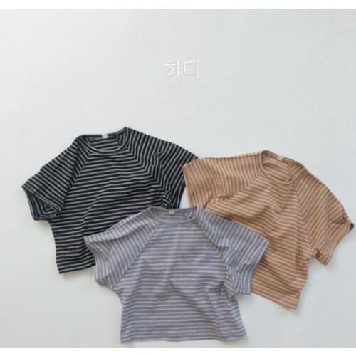 2021 new arrival girls boys striped summer dots short sleeve casual cotton kids t-shirt