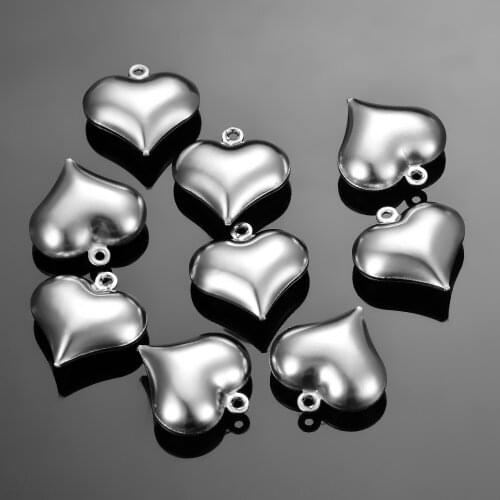 30 pcs silver tone stainless steel small hollow heart charm,DIY jewelry makings ,Hypoallergenic and not turn off color
