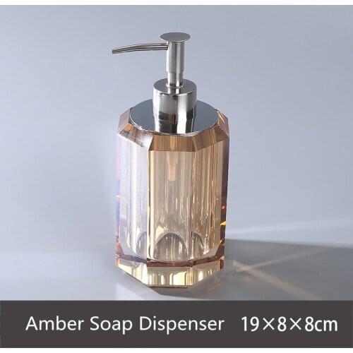 300ml Crystal Glass Soap Dispenser Bathroom Lotion Bottle with 304 Rust Proof Stainless Steel Pump Bathroom Sanitizer Bottle