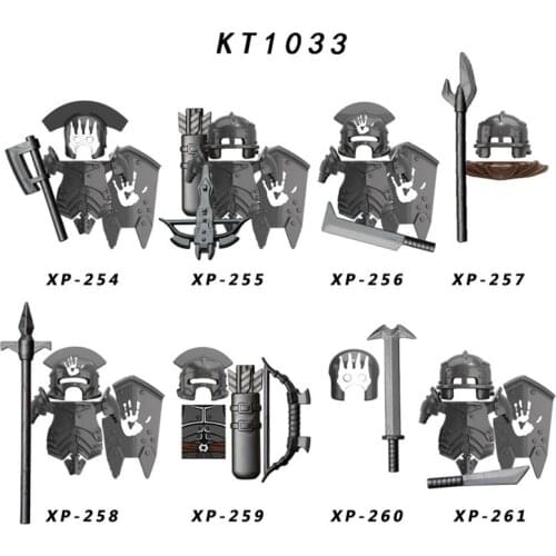 8pcs The Rings of lord Uruk-hai Archer Heavy Infantry Crossbow Assault Commander Action Figure Building Blocks Toy gift for kid