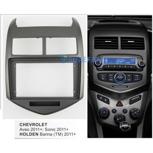 9 inch Car Radio Fascia for CHEVROLET Aveo, Sonic / HOLDEN Barina (TM) 2011+ Panel Dash Kit Adapter Bezel Console Plate Facia