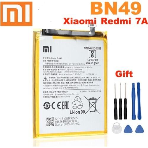 Xiao Mi Original BN49 Battery For Xiaomi Redmi 7A Genuine Replacement Phone Battery 4000mAh With Free Tools