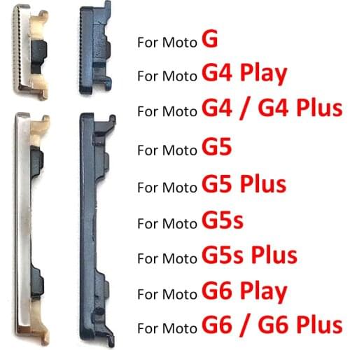 2pcs/lot, Power On Off Volume Side Button Key Flex Cable Replacement Parts Power Side Button For Motorola Moto G4 G6 Plus play