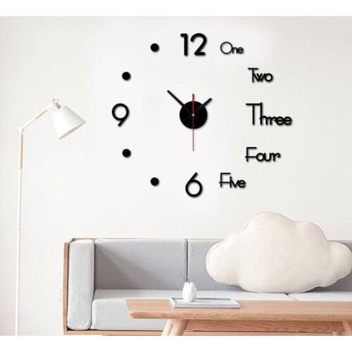 DIY Digital Wall Clock Creative 3D Mirror Surface Sticker Clock Silent Clock Home Office Decor Wall Clock Bedroom Office Decor