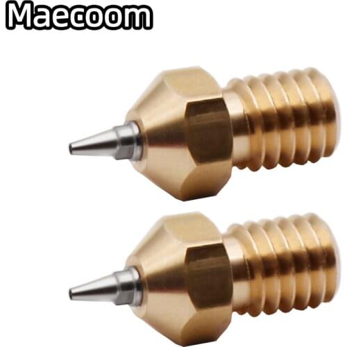 1pc 3D printer parts New E3D V5 V6 Brass Nozzle M6 threaded 0.2/0.3/0.4/0.5mm Removable Stainless Steel Tips for 1.75mm filamnet