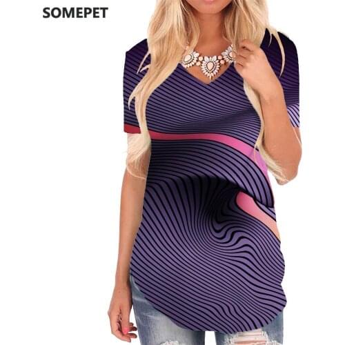 SOMEPET Harajuku T-shirt women Abstract Shirt Print Graphics Funny T shirts Art V-neck Tshirt Womens Clothing Summer Cool