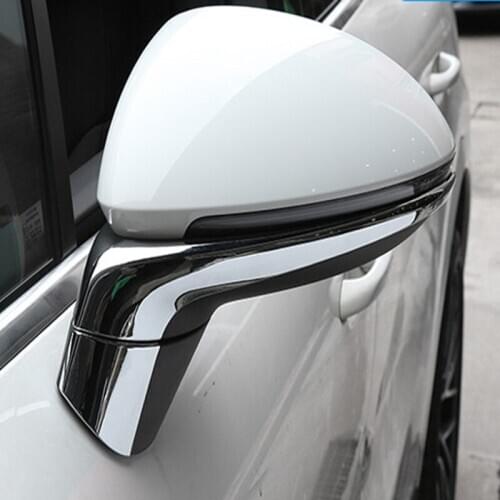 For Porsche Cayenne 2018 2019 Carbon Fiber Color Door Mirror Trim Rear View Overlay Panel Chrome Car Styling Accessories