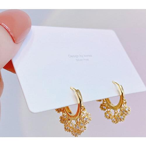 Ins Hot Shine Cz AAA Zircon Exquisite Earrings Temperament Circle Earring Pop Exquisite Luxury Jewelry Simple Classic Earrings