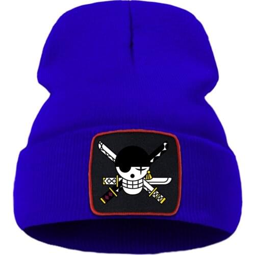 One Piece Cartoon Skull Printing 2020 Unisex Cap Cartoon Warm Winter Caps Solid Color Simple Knitted Caps Creative Quality Cap