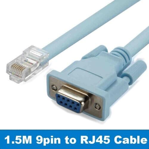 Console Cable RJ45 Ethernet to DB9 Connector RS232 DB9 9Pin to RJ45 COM Port Serial Female Routers Network Conversion Wire