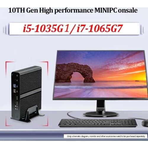 Newest 10th Gen 10nm FAN Mini PC Core i5 1035G1 i7 1065G7 windows10 Mini Computer Dual HDMI 4K 60GHz SD Optical Desktop pc