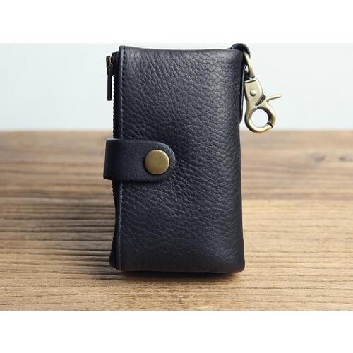 Multifunction Key Wallet Genuine Leather Purse Keychain Coin Pocket Card Money Holder Hasp Key Organizer Wallets