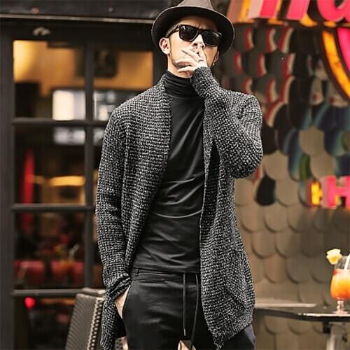 Men Sweater Long Sleeve Cardigan Males Pull style cardigan Clothing Fashion Thick warm Mohair Sweater Men england style hot
