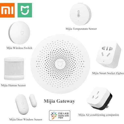 Xiaomi Smart Home Kit Mijia Gateway Door Window Human Body Sensor Temperature Humidity Sensor Wireless Switch Zigbee Wifi Socket