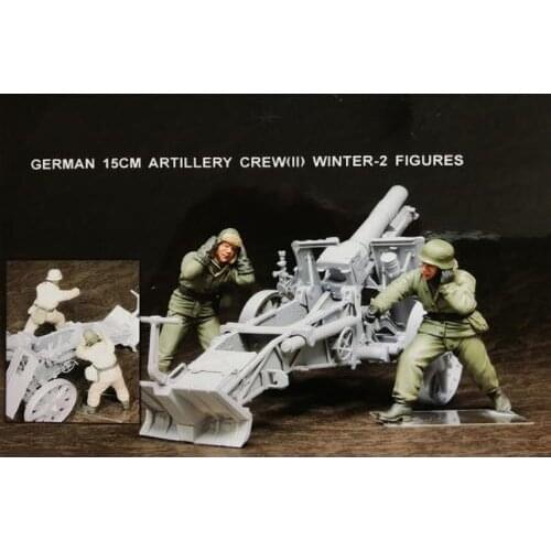 New Unassembled 1/35 Artillery Crew winter 2 Resin Kit DIY Toys Unpainted resin model