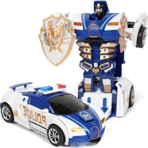 New Collision Robot Transformers Toy Alloy Version Anime Cool Police Car Model Inertia Hit Childrens Gifts Parent-child Boy
