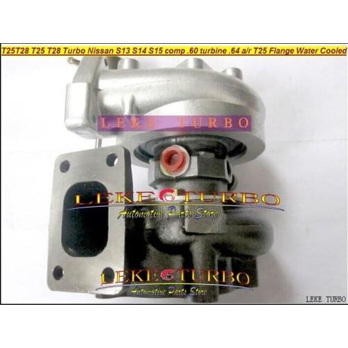 Wholesale T25 T28 T25T28 T25/28 Turbo TurboCharger For Nissan Engine S13 S14 S15 comp .60 Turbine .64 AR T25 Flange Water Cooled