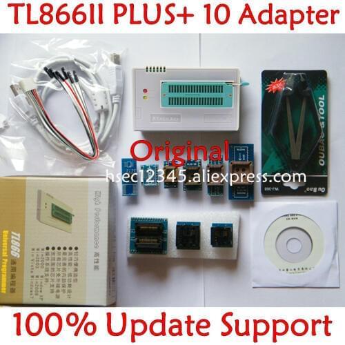Original V10.22 TL866ii Plus universal programmer +10 Adapter minipro TL866 NAND programmer flash replace TL866cs/A