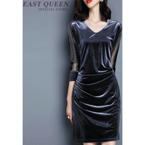 Sexy women dresses vintage autumn elegant dress women hollow out three quarter evening party female tunic dresses DD345 F