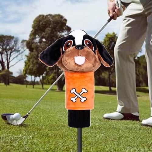 Plush Golf Club Head Cover Dog Shaped Driver Headcover Transport Carrying Sleeves Protector for Golfer Gift Club Keepsake