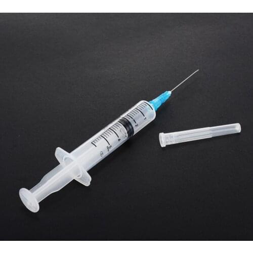 10pcs Plastic Blunt Tip Syringe 5ml Plastic Sterile Syringe With Blunt End Tip Needle And Storage Cap For Soldering Paste Grease