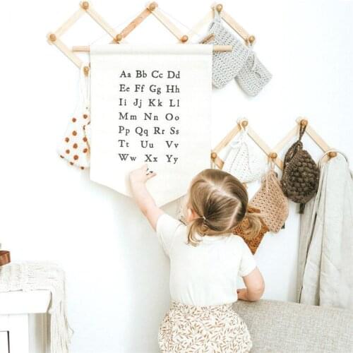 Nordic Hanging Canvas Letter Pennant Kids Room Wall Banner Home Decoration Birthday Party Ornament Gifts Photography Props