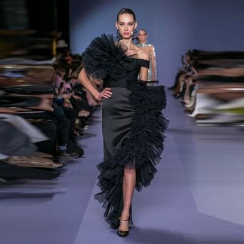 Only Skirt Ruffles Black Skirts For Women Straight Jupe Satin Tulle mujer faldas High Waist femme Autumn Fall Winter Skirts