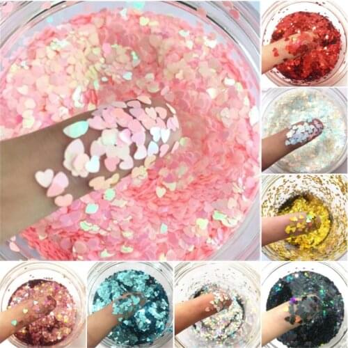 Ultrathin 3mm Heart Glitter Sequins for Craft PET Paillettes for Nails Arts Manicure Wedding Christmas Decoration Confetti 8g