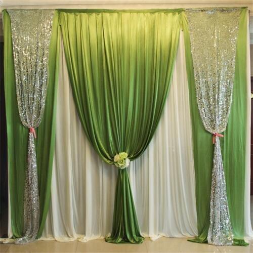 Ice silk fabric curtain backdrop for wedding party banquet birthday decoration