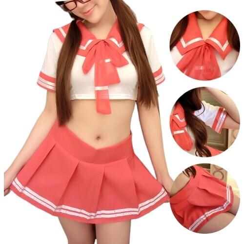 Women Crop Top Mini Pleated Skirt Stockings Schoolgirl Uniform Cosplay Costume Student Uniform Pleated Skirt Crop Top sex toys