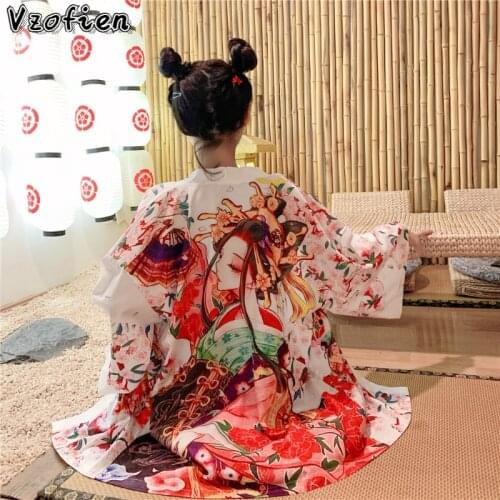 Japanese Kimono Traditional Yukata Women Kimono Harajuku Streetwear Samurai Costume Girls Summer Beach Kimono Cardigan