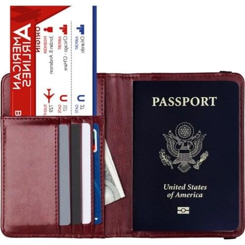 066F United States Of America USA RFID Men’s Wallet Passport Cover Case Holder