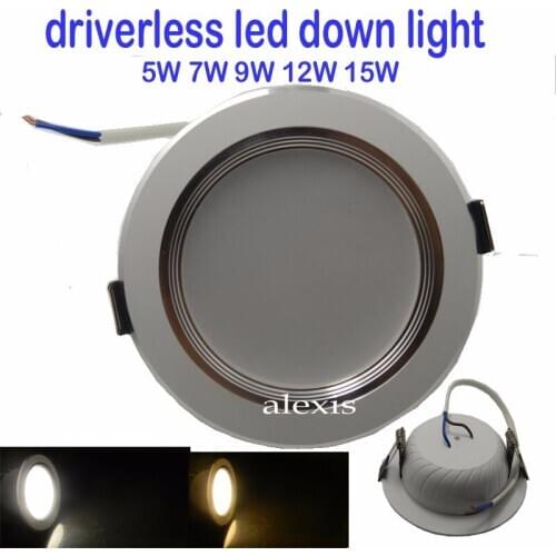 1pcs/lot LED Downlight CE Driverless 220V dimmable 5W/7W/9W down light led Free shipping