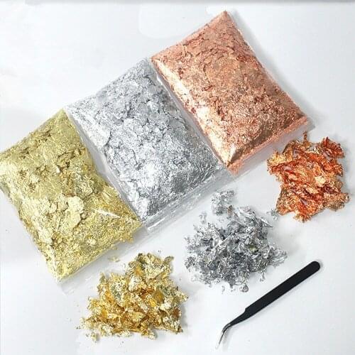 10g Gold Foil Diy Candle Soap Making Imitation Flake Siver Leaf Gilding Handmade Material Soap Scented Candle Soy Wax Decor