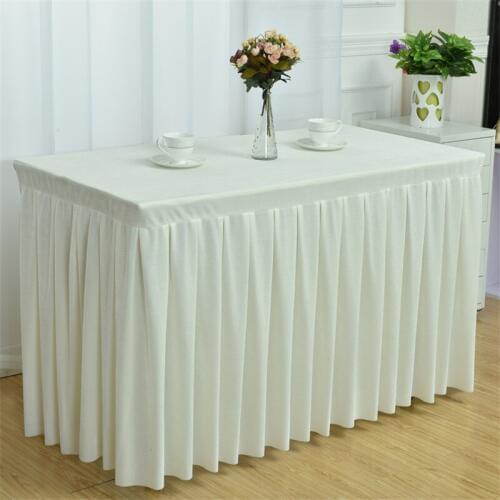 100% Polyester Table Skirt With Table Cover Wedding Party Banquet Flannel Hotel Table Skirting