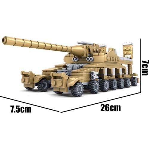 16 in 1 Total 33 Models Army Series Transformation Super Fire Tank 544pcs Building Blocks Bricks Toy For Kid Gift