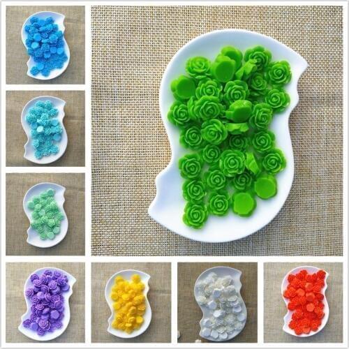 20 Pcs/lot 10 Color DIY 15 Mm Resin Flower Kids Jewelry Making Accessories Materials Crafts Jewellery Making Supplies Wholesale