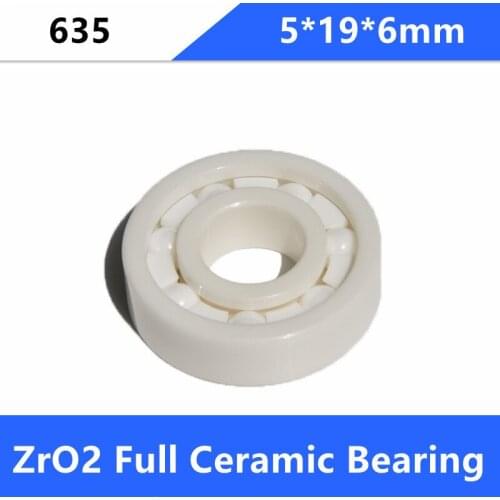4/10pcs 635 Zirconia Ceramic deep groove ball bearings 5*19*6mm ZrO2 full Ceramic bearing 5x19x6mm