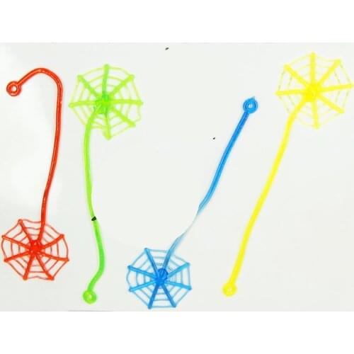 6X Elastically Stretchable Sticky Spiders with Webs Slime Slap Toys Birthday Party Favors Gift Novelty Prize fun Pinata Toys