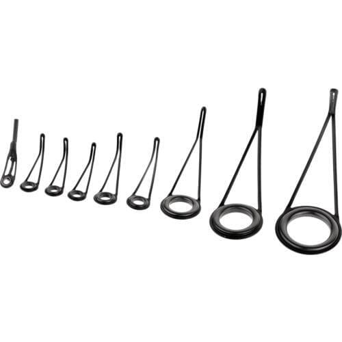 9pcs Fishing Rod Guides, Single Leg Ceramics Ring Telescopic Surf Casting Fishing Pole Guides Tip Tops, 5 Size Assorted