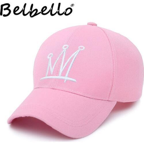 Belbello Spring Korean Edition leisure and contracted baseball cap mens and womens crown embroidery lovers sunshade caps