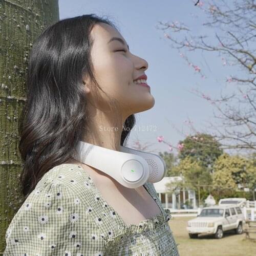 New Leafless Sports Hanging Neck Fan USB Charging Handheld Portable Cooling Bladeless Fan Neck Fan
