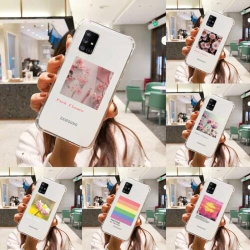 Flower Summer Pink Phone Case Transparent For Samsung S A M J 21 20 50 30 60 5 7 51 71 90 11 10 J710 e p PLUS Prime 5G
