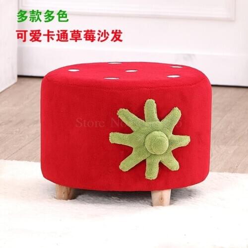 Childrens small sofa stool big child baby kindergarten strawberry coral velvet bedroom home simple creative sofa chair